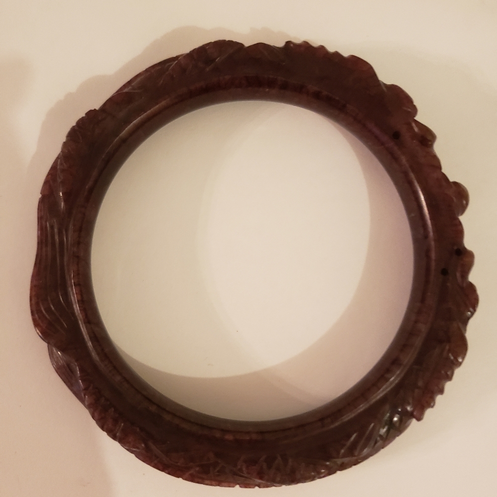Stunning vintage carved Stone bangle